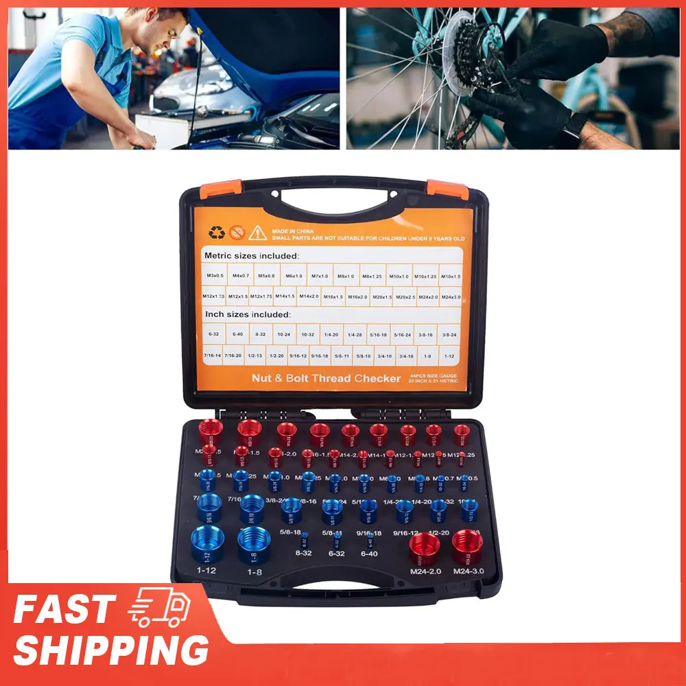 

Thread Checker Nut and Imperial Measurement Portable and Thread Checker Carbon Steel Metric for Repair for Plumbers Tools