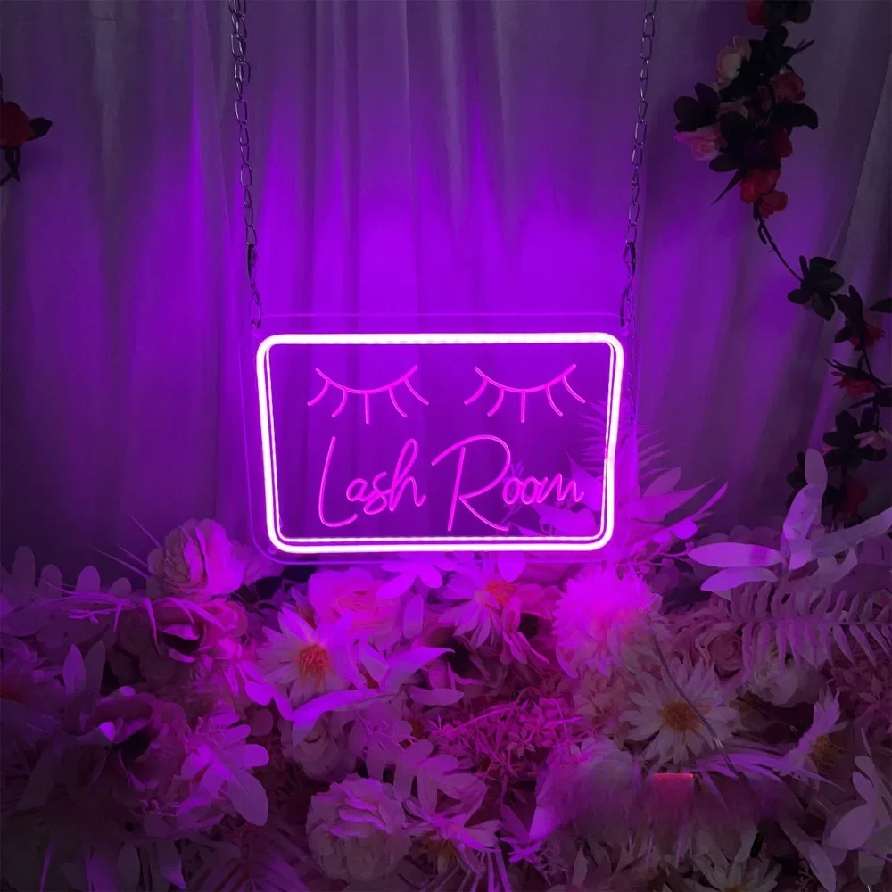 Lash Room Neon Sign Carve Personality LED Lights For Room Decors Aesthetic Neon Wall Decoration New Year's Decor Support Custom