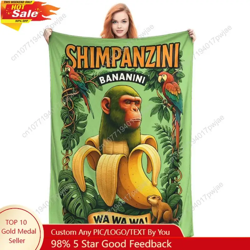 

Bombardiro Crocodilo Tralalero Tralala Blanket Flannel Italian Brainrot Portable Throw Blankets for Custom blankets