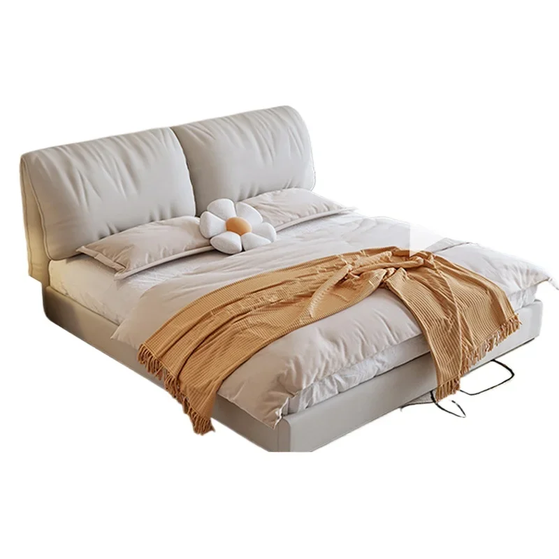 

Air pressure solid wood high box storage simple 2x2.2 meters master bedroom double bed 1.8 meters storage wedding bed 1.2m