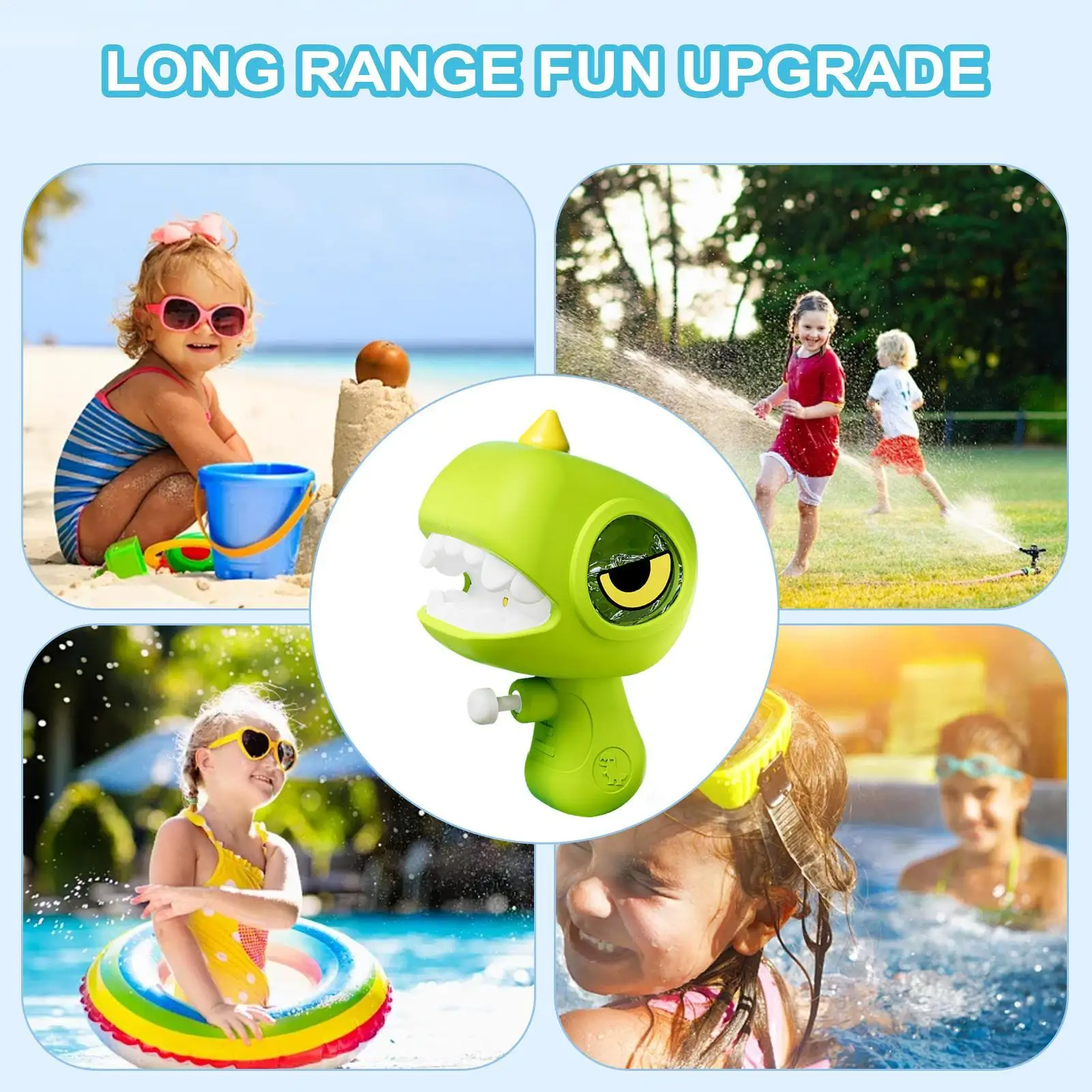 Water Squirter Toy Children Cartoon Water Squirter Press Control Long-Range Spraying Equipment For Hot Days Swimming Pool