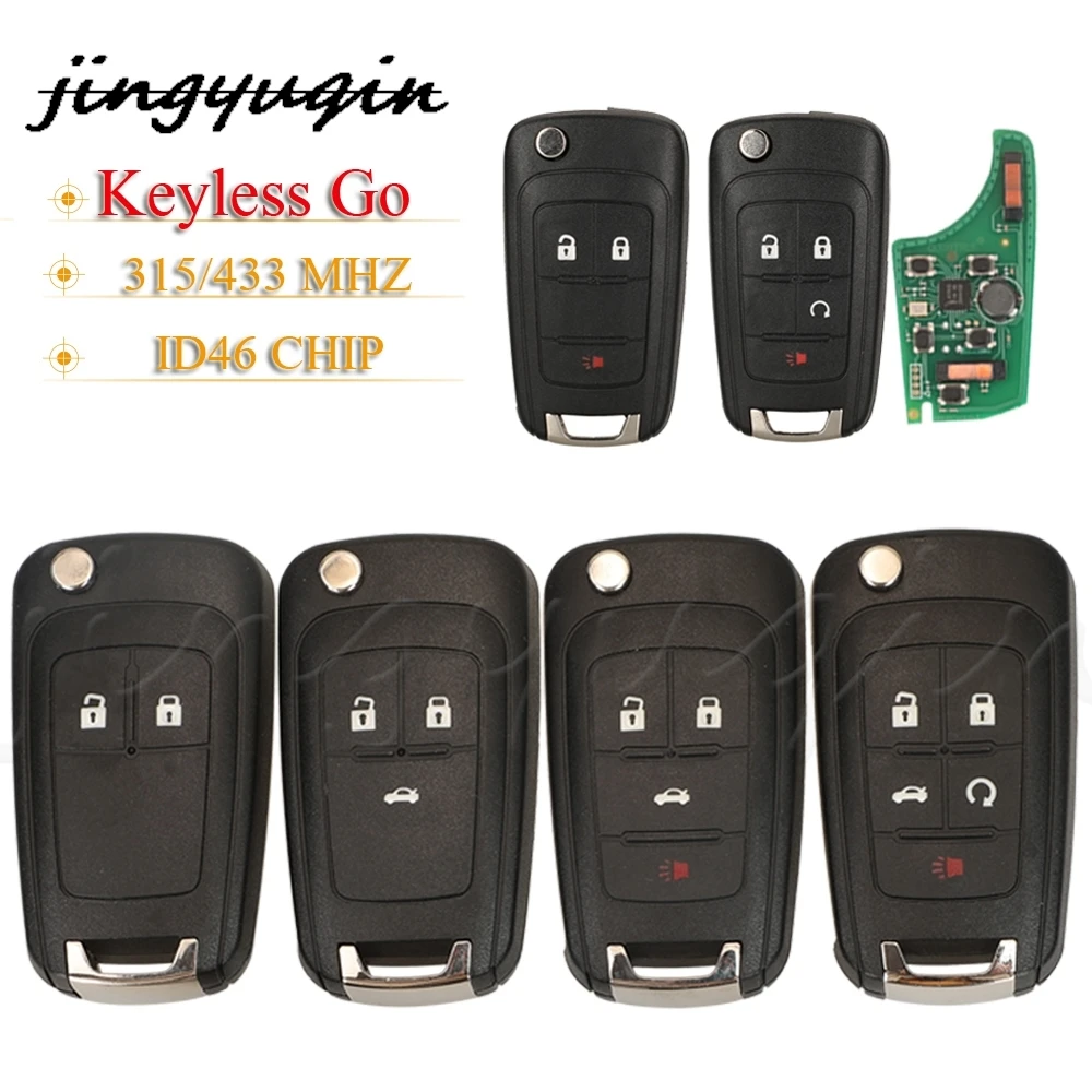 

jingyuqin Remote Key KeylessGo 315/433MHz ID46 Chip For Chevrolet Cruze Aveo Orlando Trax Lacrosse Encore Regal Verano Fit Opel