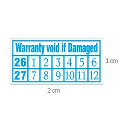 100pcs 2x1cm Warranty Void If Damaged Brittle Paper Label Repair Expire Date Sticker Tamper Evident Removal Proof Years Months