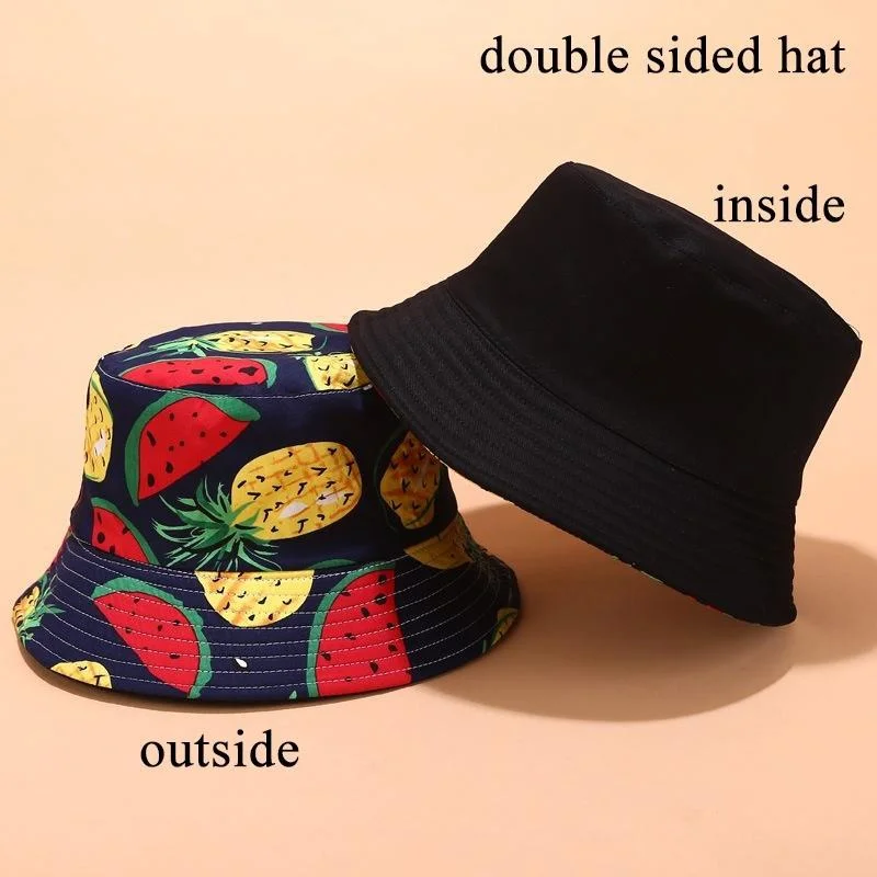 Printed Fruit Pattern Fisherman Hat