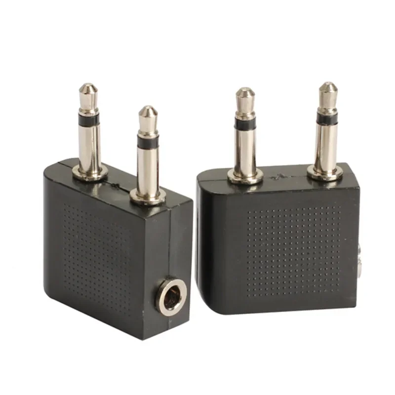 2pcs 3.5 mm to 2 x 3.5 mm Airplane Headphone Audio Jack Plug Adapter GDeals