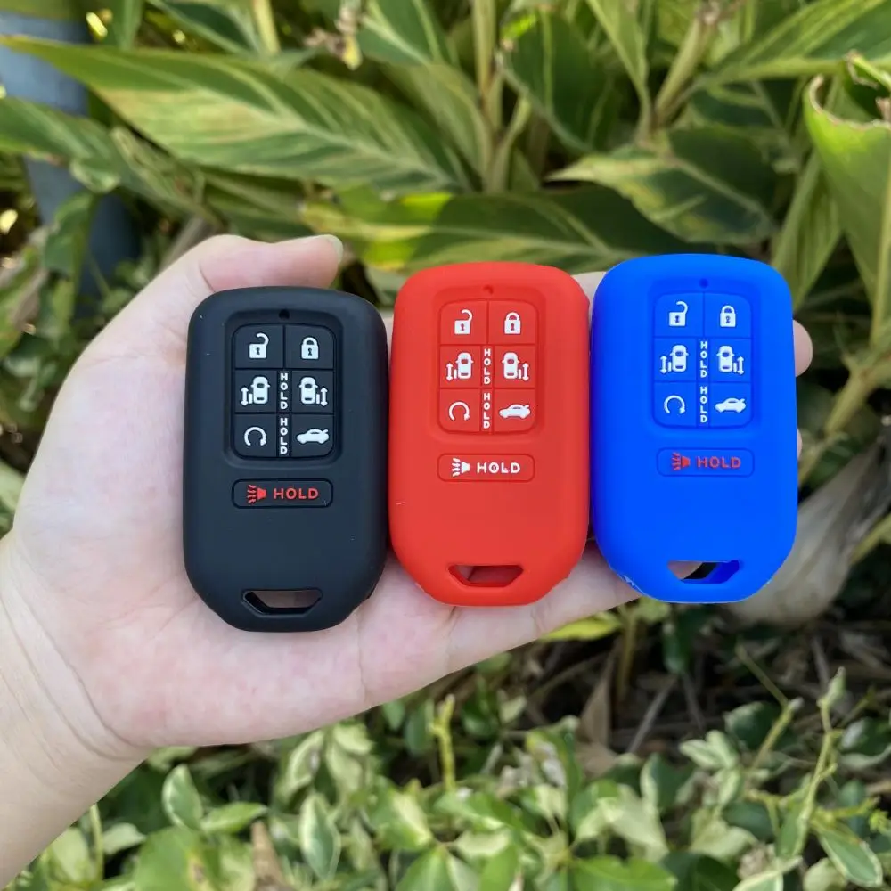 7 Button Silicone Car Fob Key Cover Case Protect Skin Bag Rubber Shell Holder for Honda Odyssey 2021 2022 2023 Remote Keychain image 4