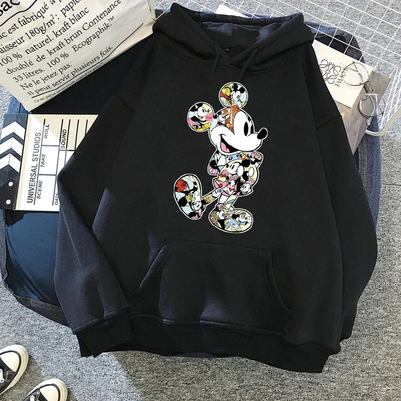 Sudaderas con capucha de Minnie y Mickey Mouse para mujer, Tops de dibujos animados, sudaderas de manga larga, ropa Mode Mit Kapuze