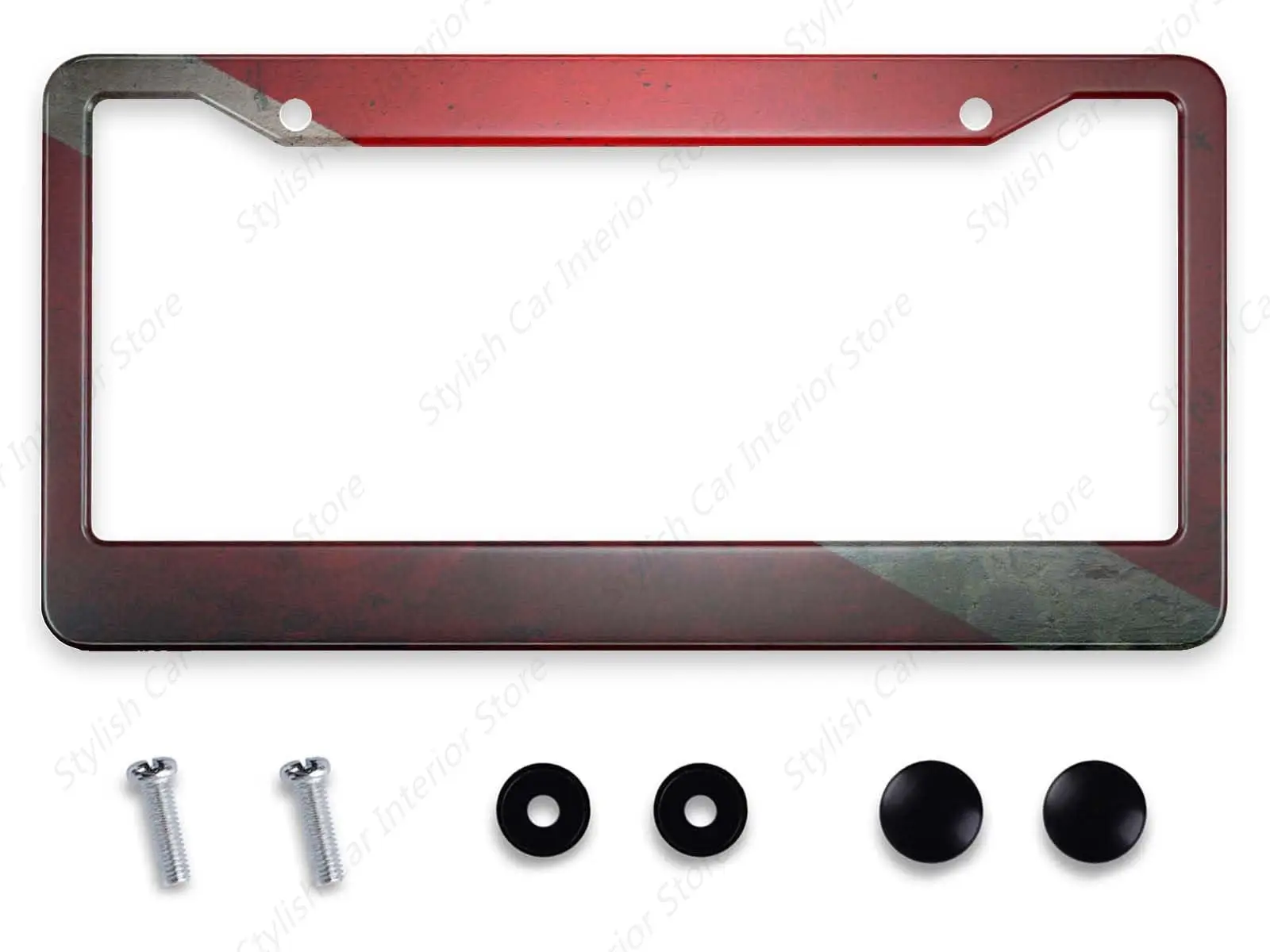 Nummernschildrahmen im Vintage-Stil mit Tauchflagge, Taucher-Nummernschildrahmen mit Daunenflagge, lustige Halterung für Autozubehör aus Edelstahl