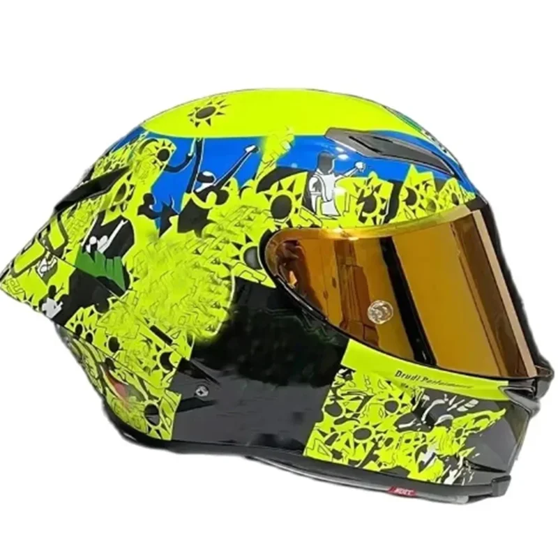 ECE-goedgekeurde gele Ocean-helm Motocross Motobike Big Spoiler-helm Rijden Volledig gezicht motorfiets-scooterhelm Casco Capacete - afbeelding 2