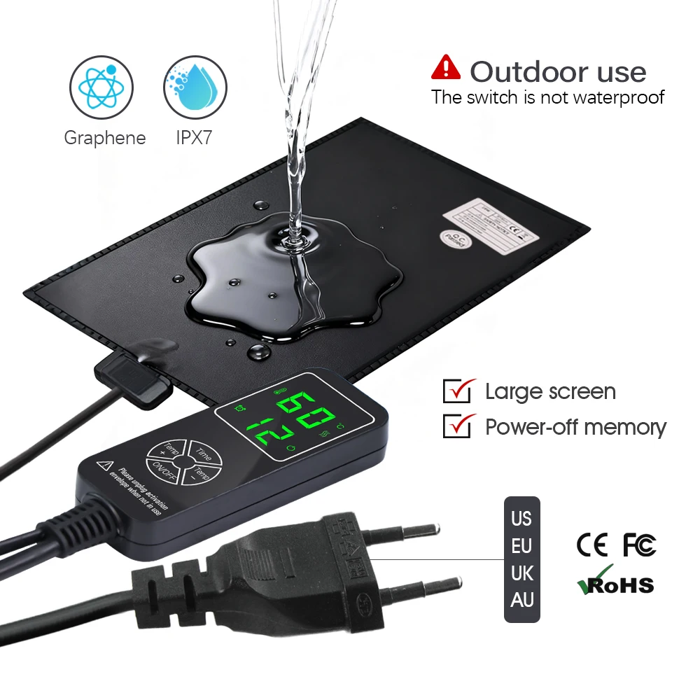 16 واط البذور كاتب كيت ث/توقيت الحرارة حصيرة LED الطيف الكامل تنمو ضوء لشتلات استنساخ صندوق إنبات صينية الحضانة الدفيئة #4