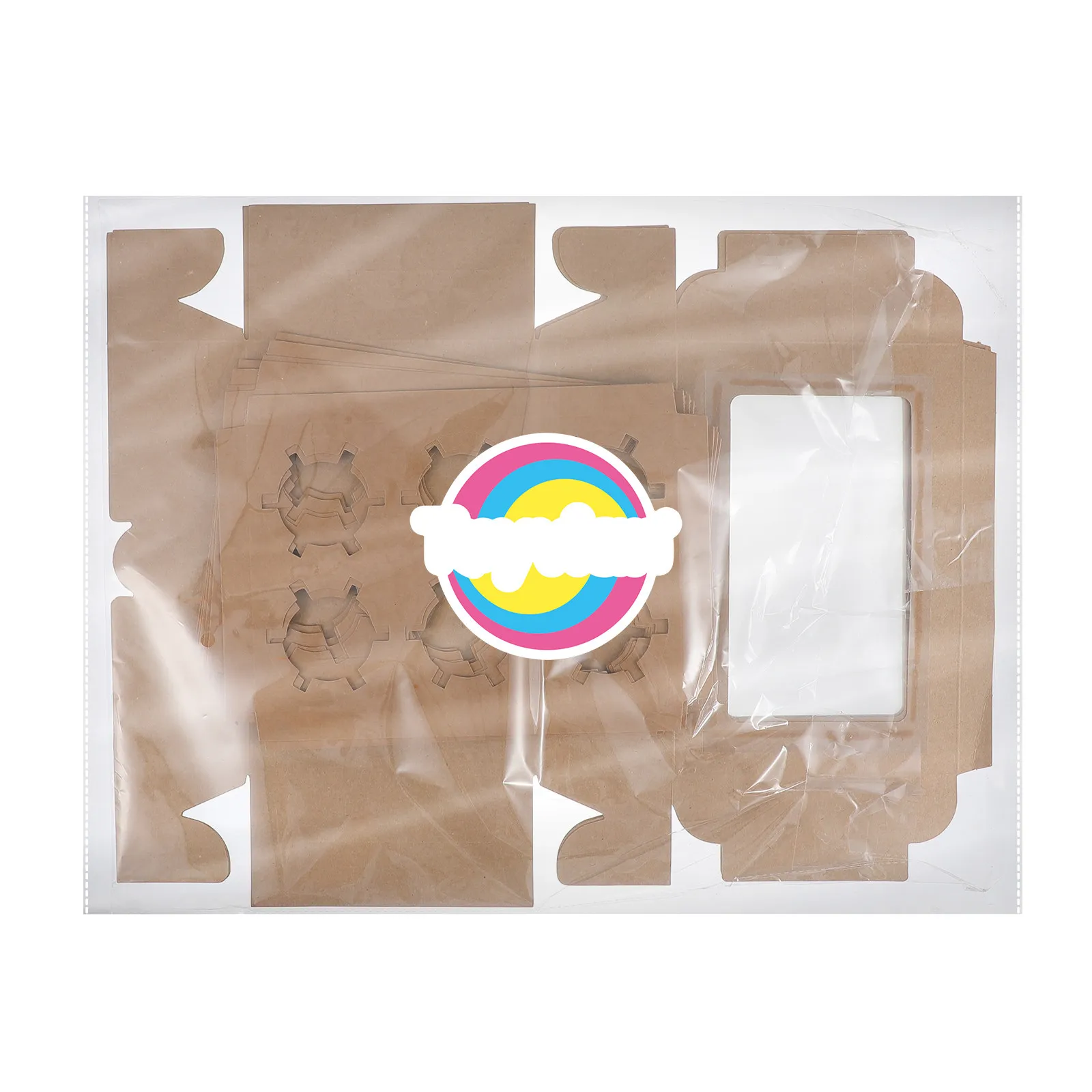 10Pcs Kraft Paper Cupcake Boxes with Insert 6-Cavity Window Design Eco-Friendly Bakery Packing Containers for Muffins Donuts