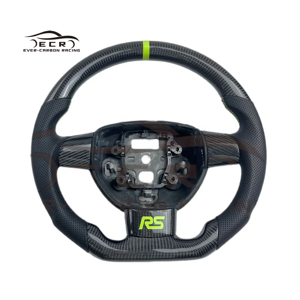 

Steering Wheel Ever-carbon Carbon Fiber Racing ECR High Quality Customized for Ford Focus RS MK2 Car Steering Wheel Sports White