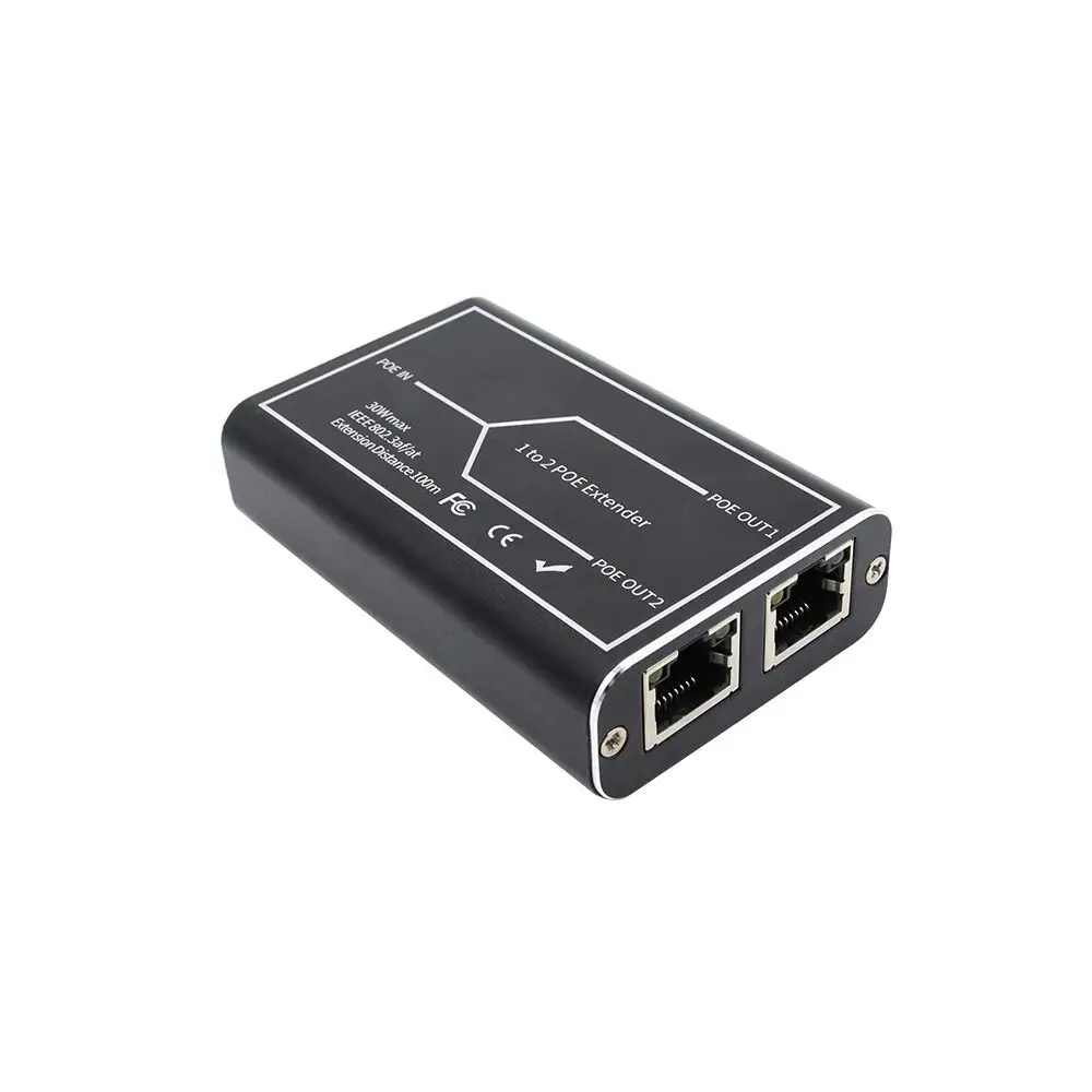 Gadinan-extensor POE de 2 puertos, 100Mbps, estándar IEEE 802.3af, para cámara IP NVR, AP, IP VOICE, POE, 100 metros de alcance