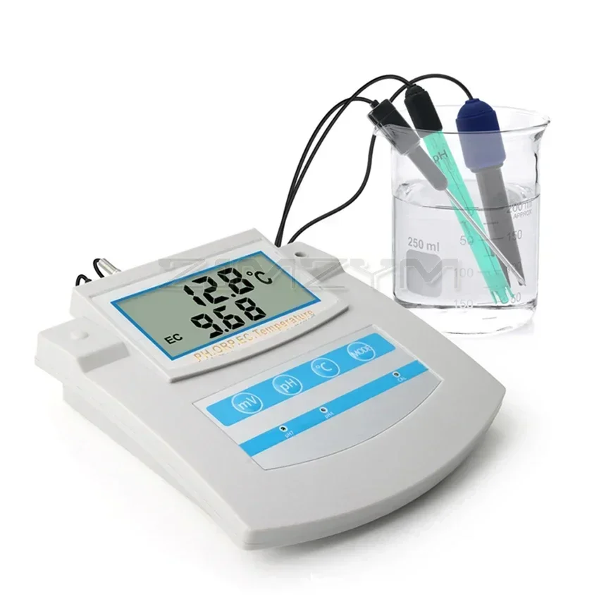 

6 In 1 Water Quality Monitor PH ORP TDS EC CF Temperature Benchtop Tester Meter for Swimming Pool, Aquarium, Laboratory PHS-26C