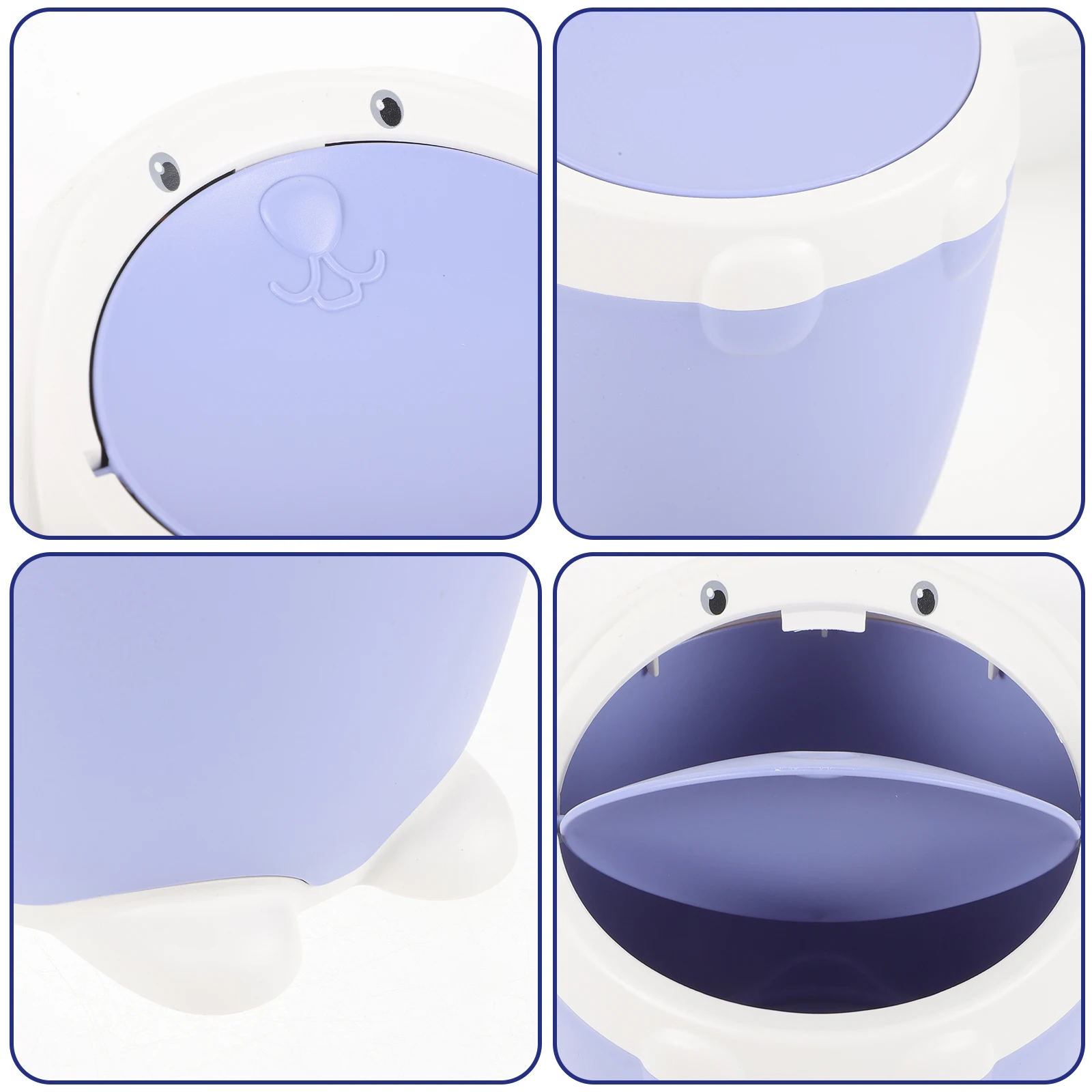 

2Pcs Plastic Mini Desktop Trash Bin Cartoon Small Garbage Can Flip Lid Office Table Waste Basket Desktop Trash Can