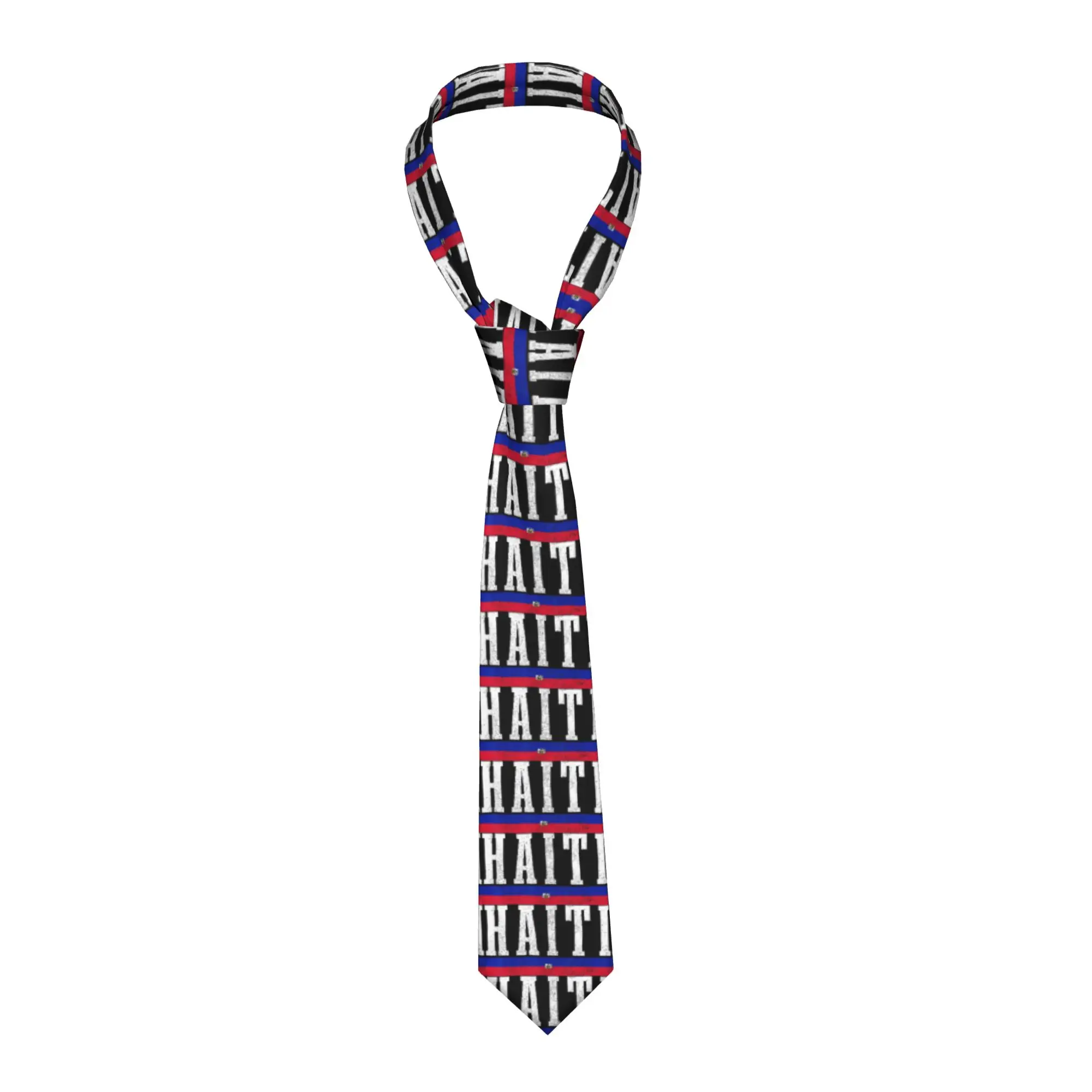 Haiti Haiti Flag Tie  Vintage Cool Neck Ties For Men Women Leisure Great Quality Collar Tie Custom DIY Necktie Accessories