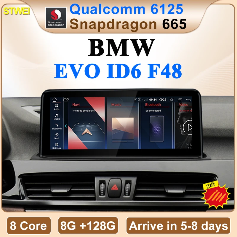 NEW ID8 Qualcomm  Snapdragon665 8G Android12 8Core Carplay For BMW 18 19 20 EVO ID6  X1 F48 Car Multimedia GPS Navigation Screen