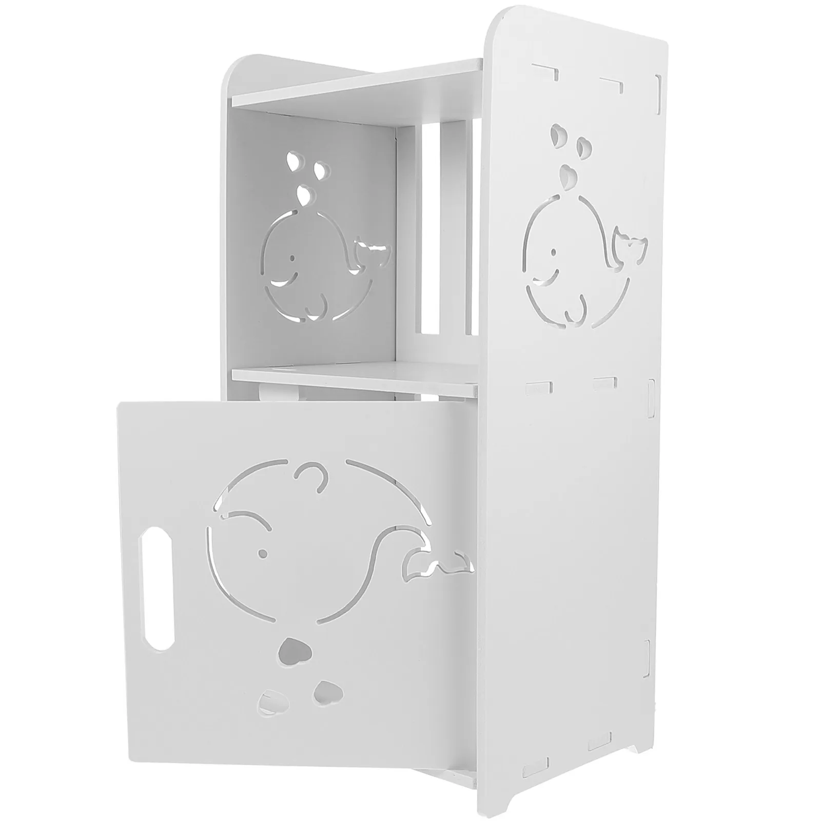 

Деревянная прикроватная тумбочка с ажурной резьбой, современная маленькая тумбочка для спальни, прикроватный столик с полкой для хранения, компактная мебель для дома