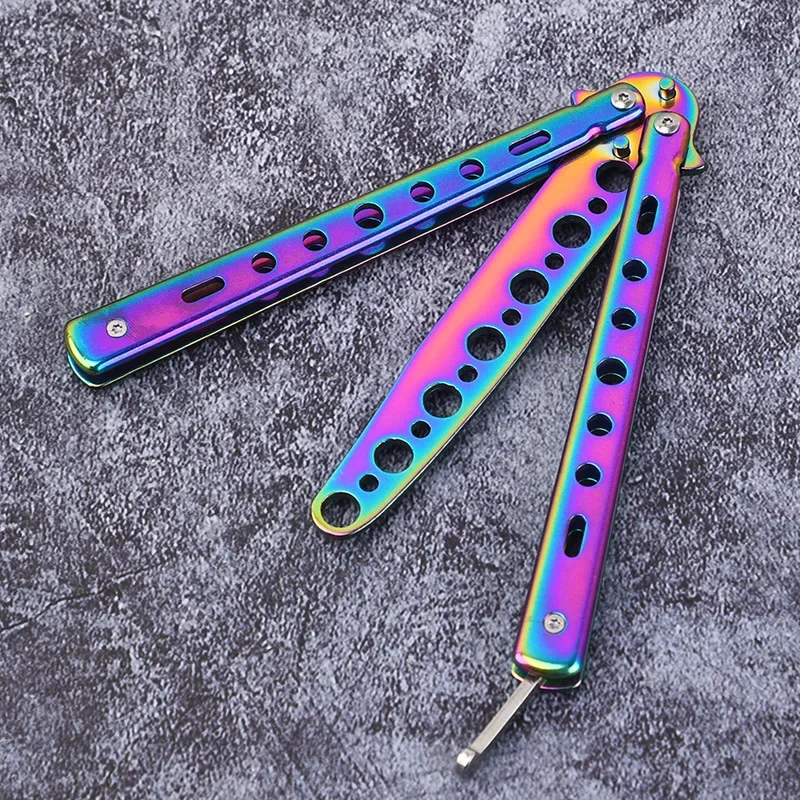 

Portable Practice Butterfly Knife Foldable Butterfly Knife Alloy Steel Foldable Training Knives Outdoor Trainer Game for Gifts