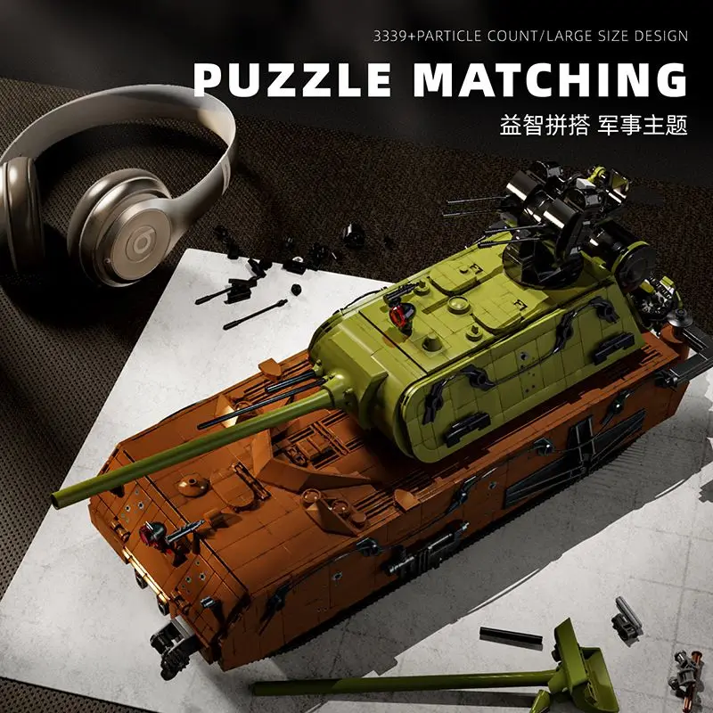 

12GO98002 WWII German Rat-type Super Heavy Tank Building Set Puzzle Toy Model Playset