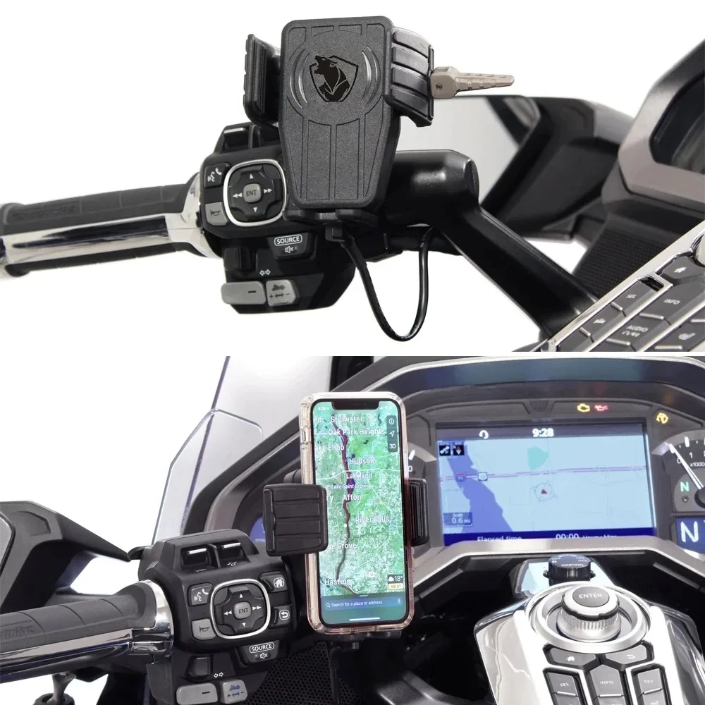 For HONDA Gold Wing GL 1800 GL1800 F6B DCT 2018 2019 2020 2021 GPS Phone Holder Wireless Charging Navigation Support Bracket