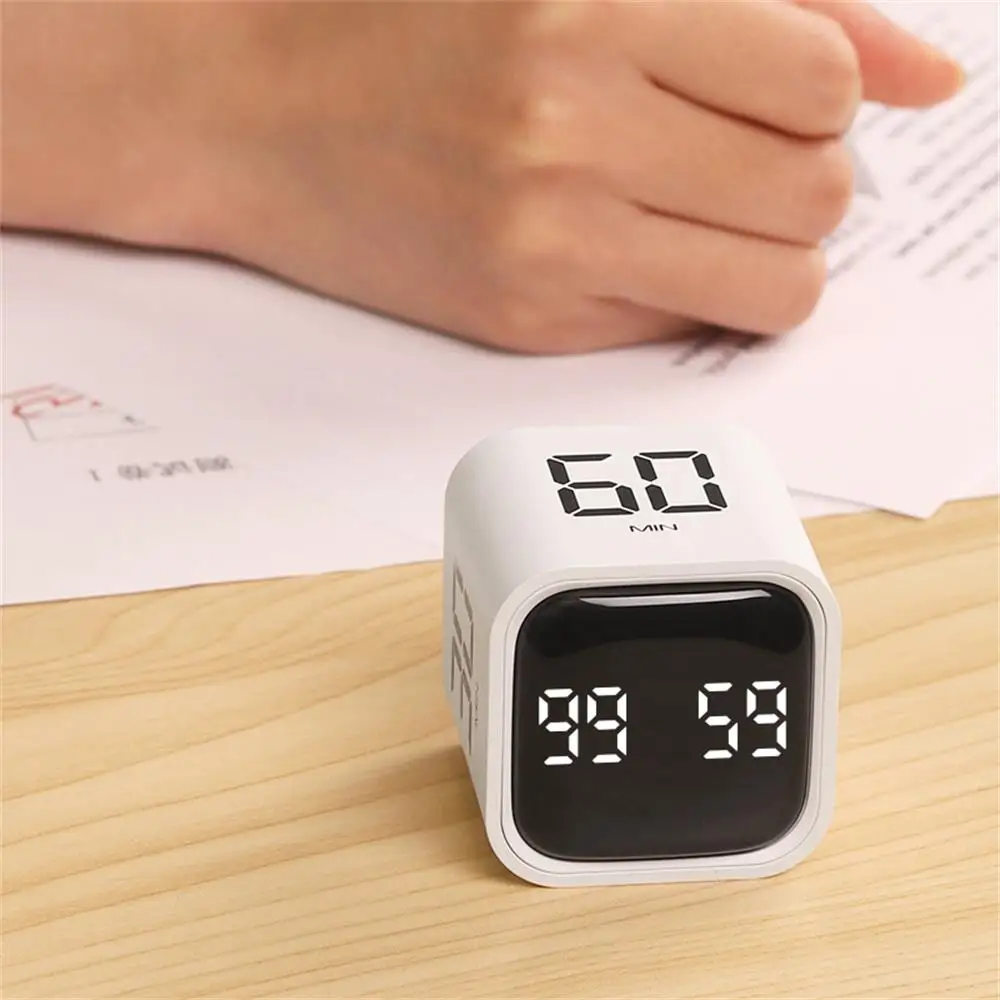 Mini Digital Timers Productivity Cube Timer Gravity Sensor Flipping Led Display 4 Preset Time Dual Modes Countdown Cooking Study