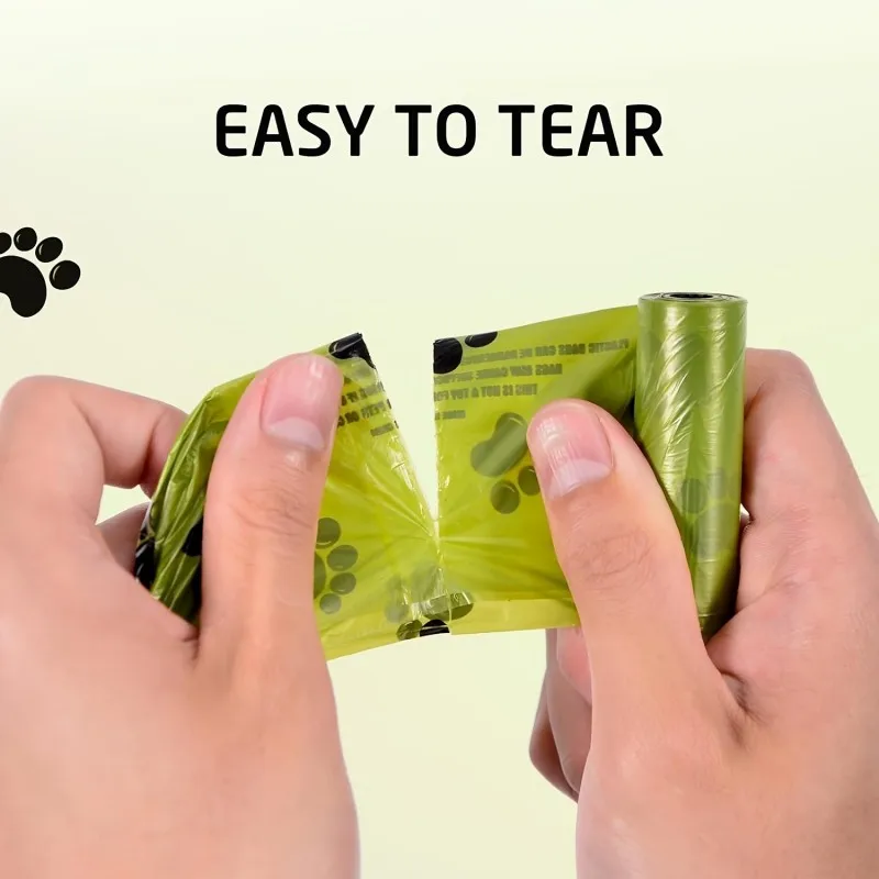 10 Sacos de Lixo para Cães Extra Grossos (22x30cm), Sacos de Resíduos de Animais de Estimação à Prova de Vazamento com Estampa de Patas