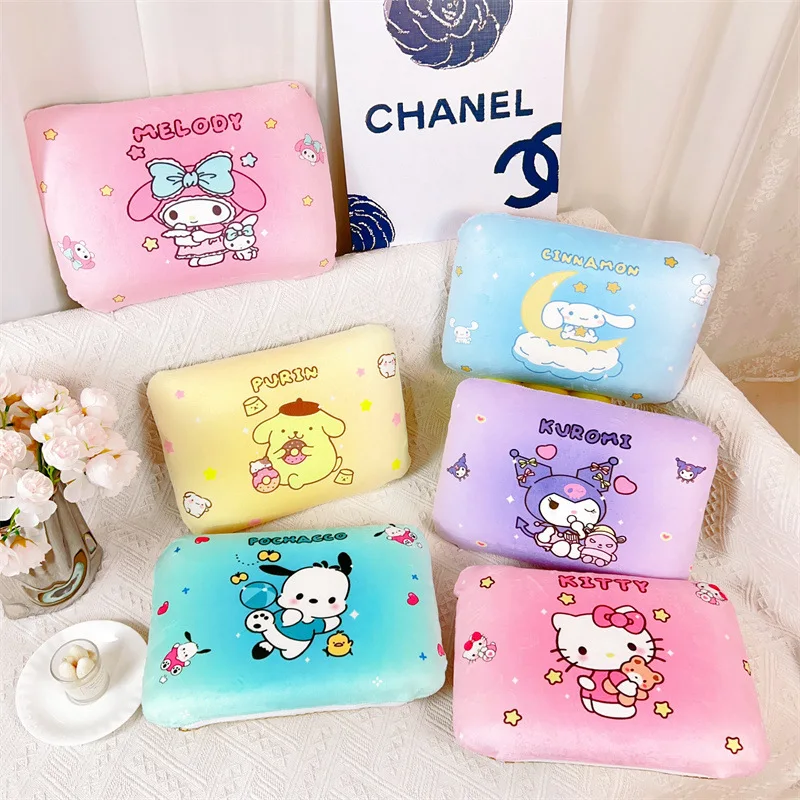 

Sanrio My Melody Cinnamoroll подушка из хлопка с эффектом памяти с милым мультяшным аниме Hello Kitty с помпоном пуриновая летняя подушка подарки для девочки