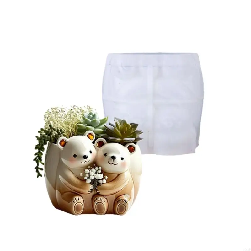

Художественная силиконовая форма Медведь с цветочным горшком, набор для изготовления ювелирных изделий из смолы