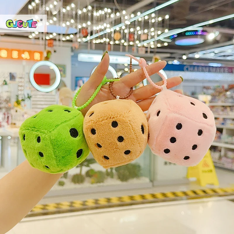 Creative Capybara Dice Plush Keychain Cartoon Stuffed Animal Doll Keyring Cute Bag Pendant Key Hanging Decoration For Kid Gifts