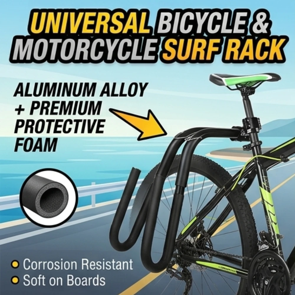 

Bike Surfboard Carrier Rack Bicycle Surfboard Rack Surfing Board Carrier Mount Holder Lightweight Bicycle Surf Board Carrier