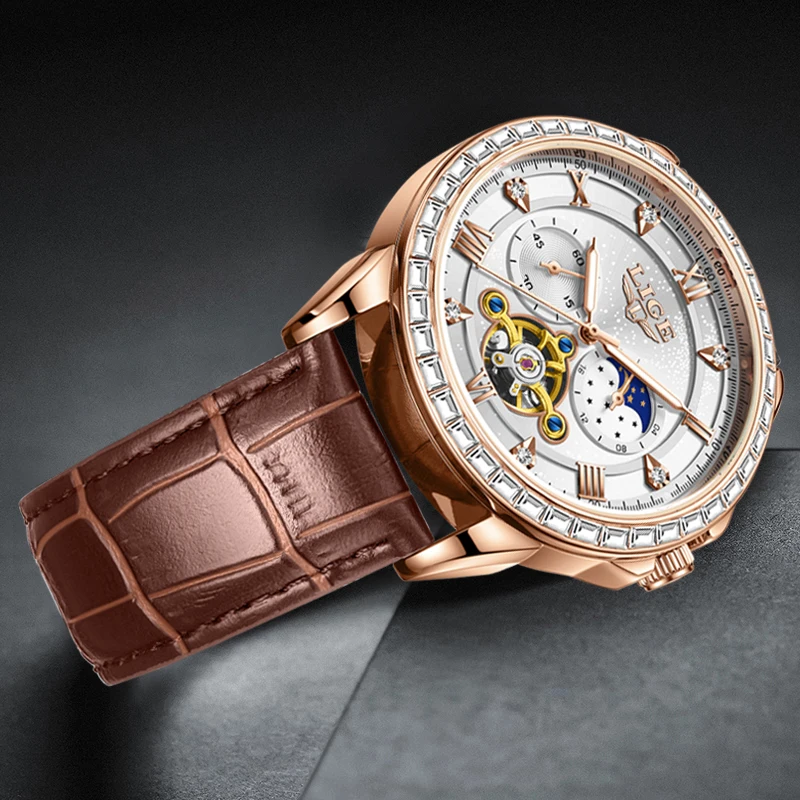 

LIGE 2026 автоматические мужские часы модные роскошные механические часы мужские 30 м водонепроницаемые светящиеся деловые наручные часы Reloj Hombre