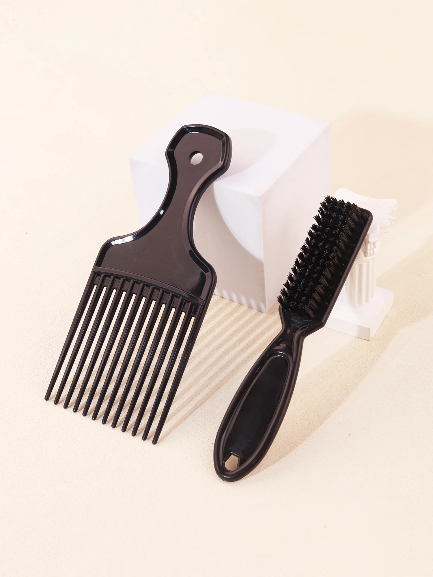 

2 шт. расческа для укладки, расческа для вьющихся волос с широкими зубцами, щетка для чистки и удаления пыли для укладки бороды, специально для париков из натуральных волос