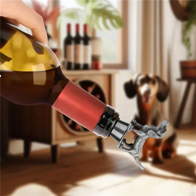 Draagbare Teckel Wijnstopper Dier Worst Hond Huisdier Vorm Flessenstoppers voor Home Party Bar Bruiloft Accessoire Cadeau