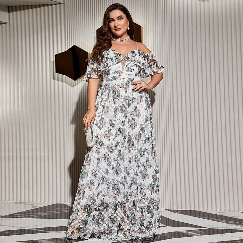 

Bohemian spring and summer lace gentle suspender large size dress new simple temperament high-end women's clothing