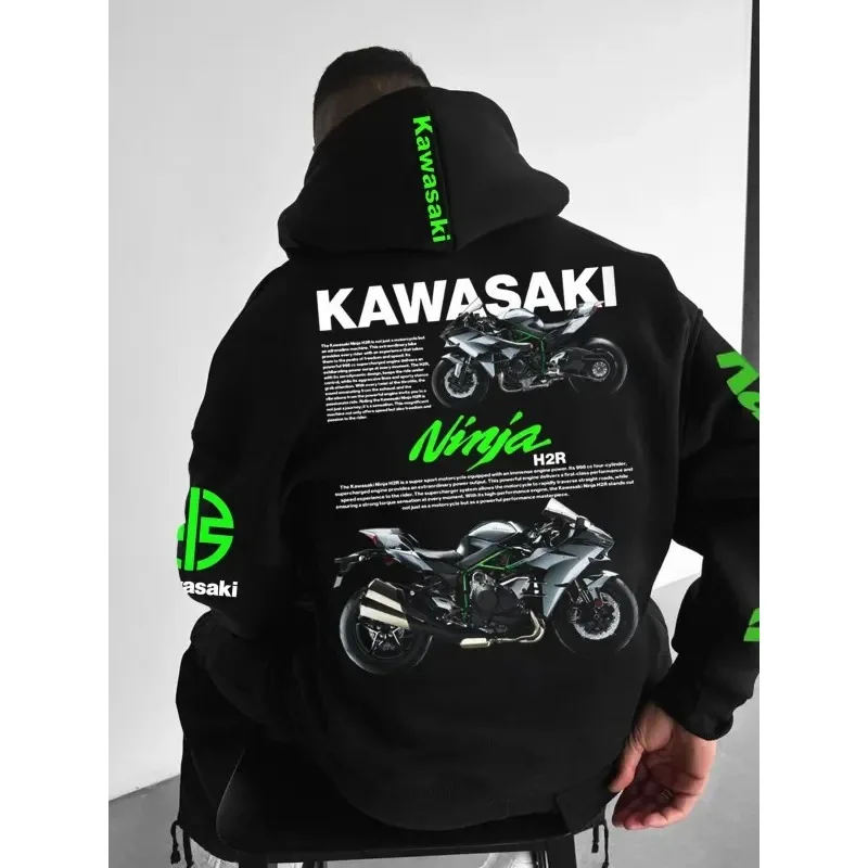 Sweat à capuche pour adultes et enfants, imprimé en 3D, mode sport décontractée, Kawasaki, nouvelle collection automne