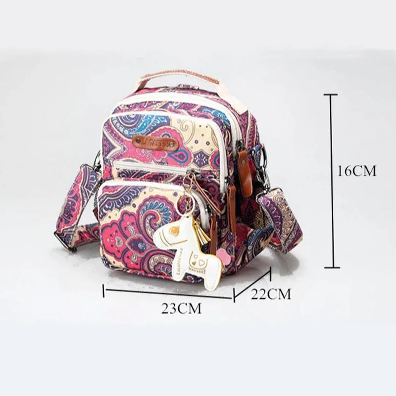 23x22x16CM Portable Casual canvas crossbody bag Outgoing baby diaper milk powder storage bag Large capacity backpack for mother