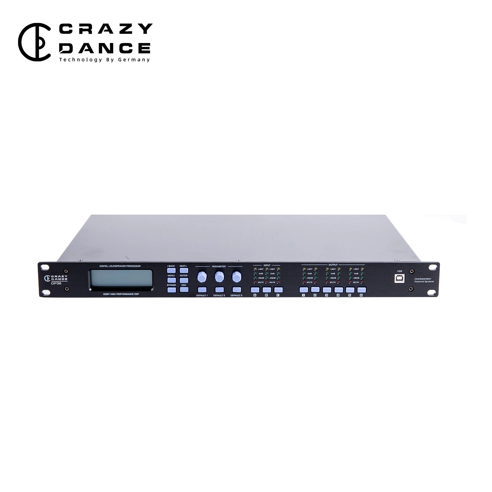 

DP-36 Digital Audio Processor Metal 100W Hi-Res Audio 3 6 Professional Performance Stage Speaker Effects Equalization Portable