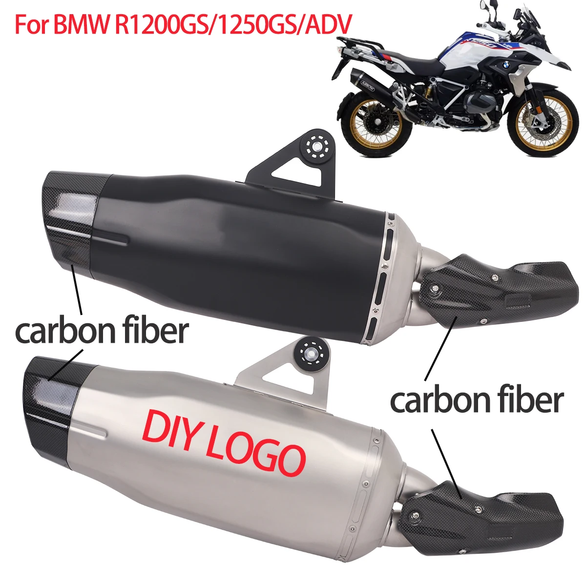 Exhaust Muffler Link Mid Pipe Slip For BMW R1200GS R1250GS ADV R1250 GS Adventure Muffler Escape Modified with DB Killer