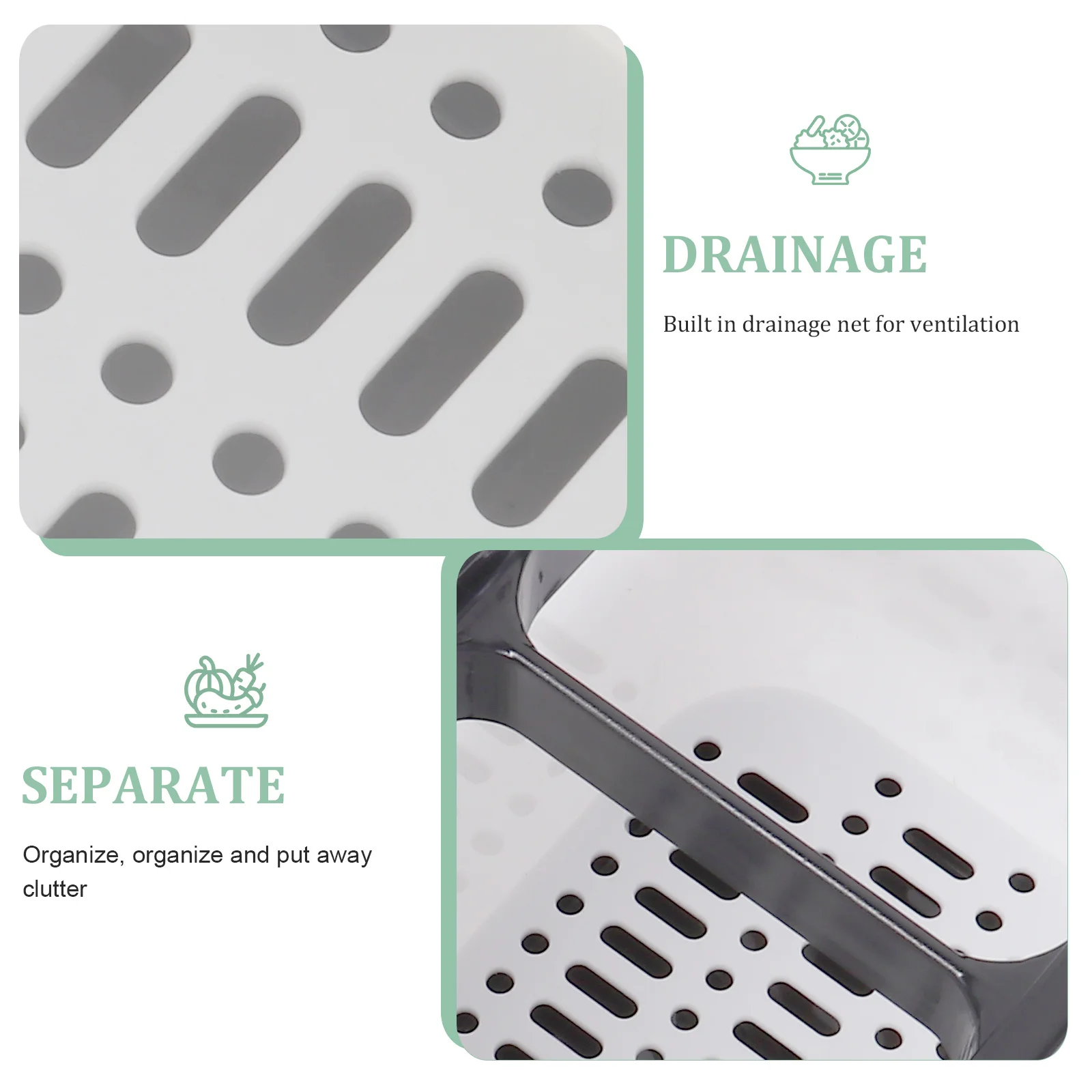 

1Pcs Chopstick Holder Hollow Design Kitchen Utensil Organizer with Detachable Drain Tray for Chopsticks Forks Spoons