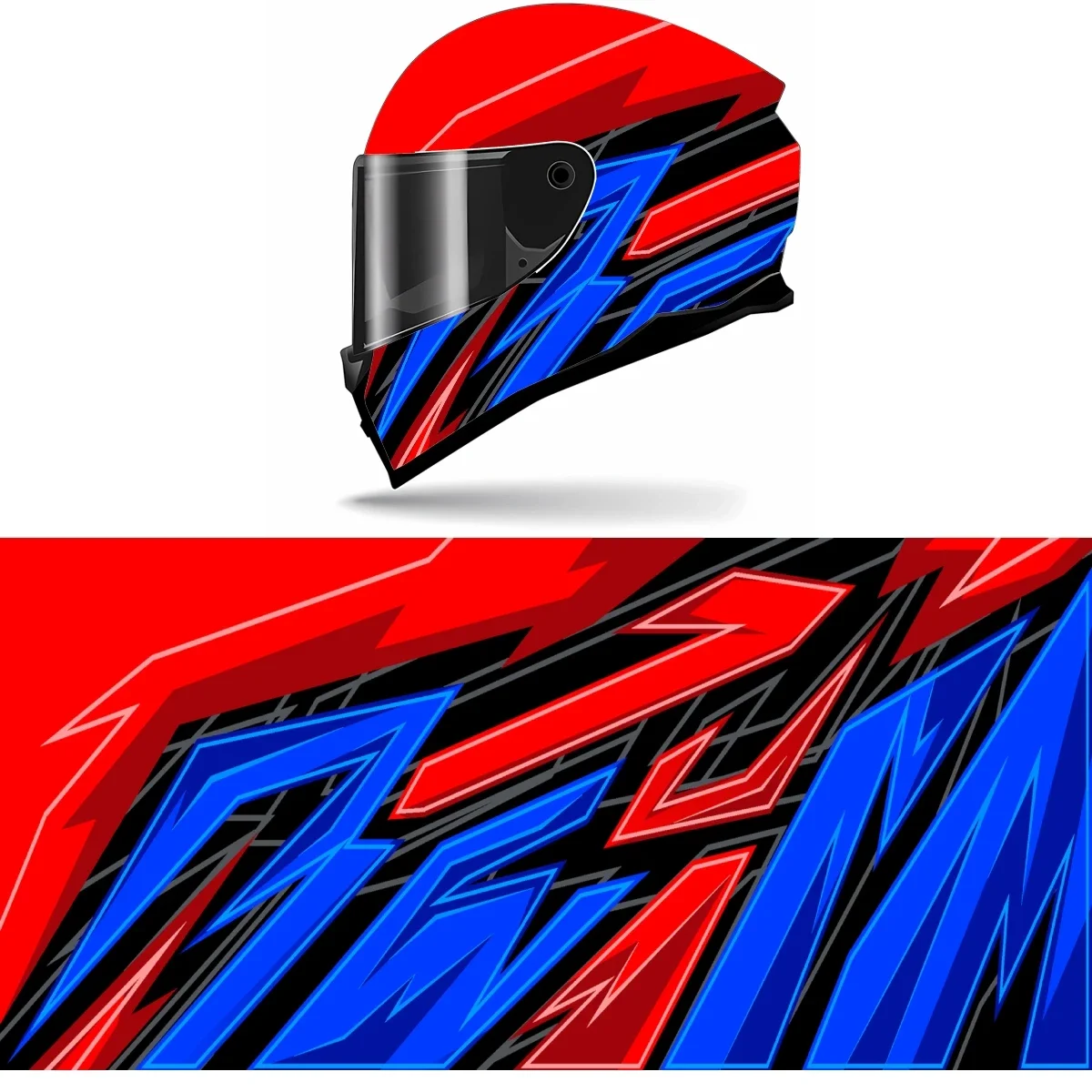 

Abstract irregular shape red Motorcycle Helmet Stickers Self Adhesive Racing Custom Helmet Decal Wrap Vinyl Decal Stickers