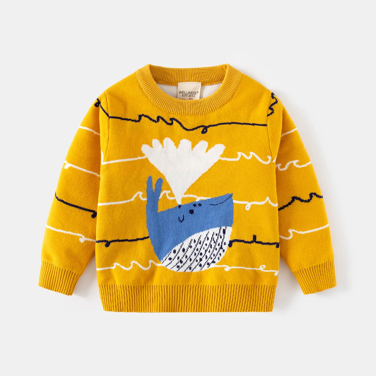 Cartoon Boys Sweaters Whale Train Lion Autumn Spring Winter Clothing Kids 3 4 5 6 7 8 9 Years Children Cute Christmas Clothes