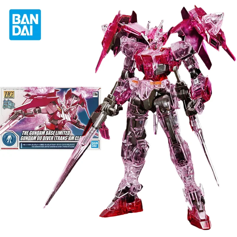 Bandai Original Gundam Model Kit Anime Figure HGBD 1/144 BASE LIMITED 00 DIVER TRANS-AM CLEAR Action Figures Toys Gifts for Kids