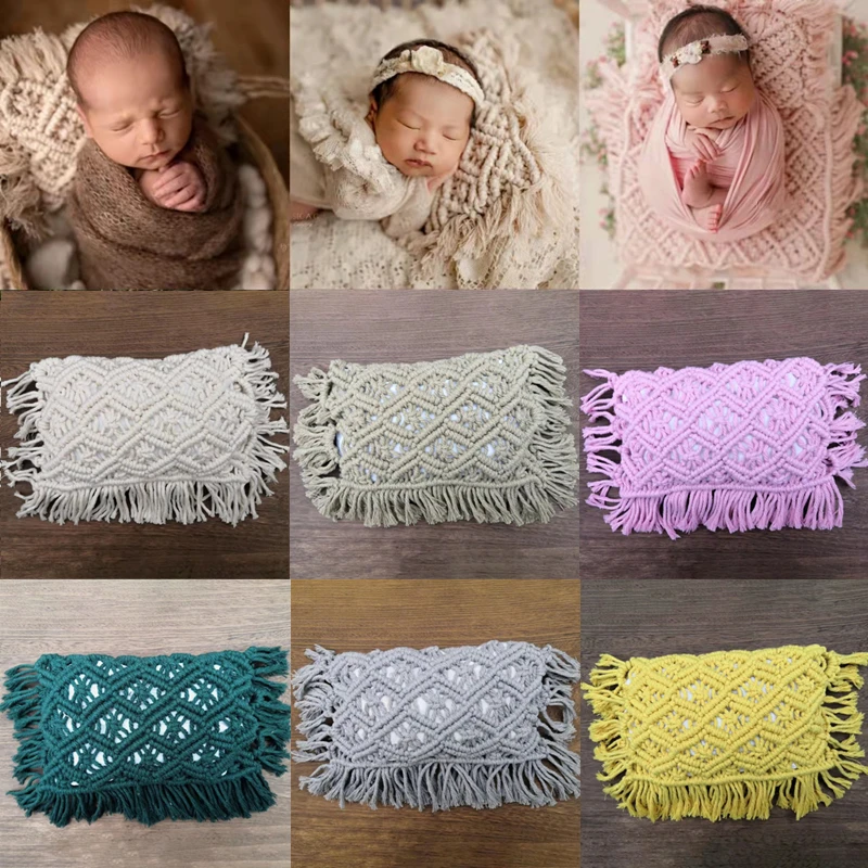 

Newborn Photography Props Accessories Handmade Cotton Tassel Pillow Studio Baby Photo Props Infant Fotografia Decoratio Pillows