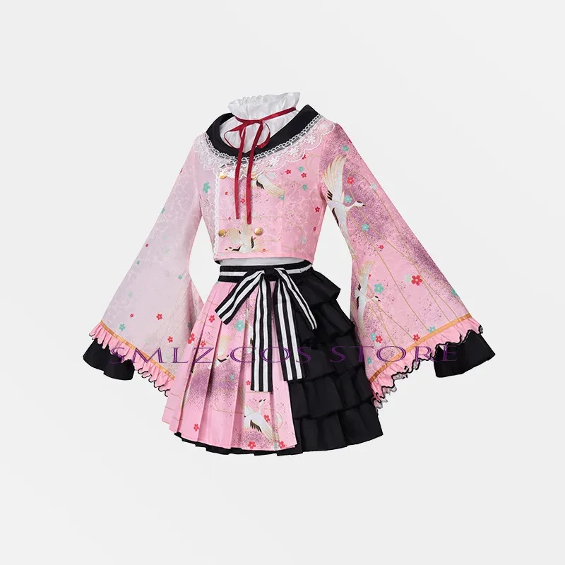 l2025l New PJSK Akiyama Mizuki Cosplay Kimono Game Project Sekai Cosplay Maid Dress Wig Outfit Set Halloween Party Uniforms for