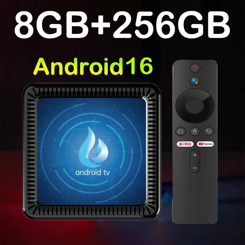 Fast Android 16 8K Smart TV Box Bluetooth 6.0 Dual Wifi 5G W