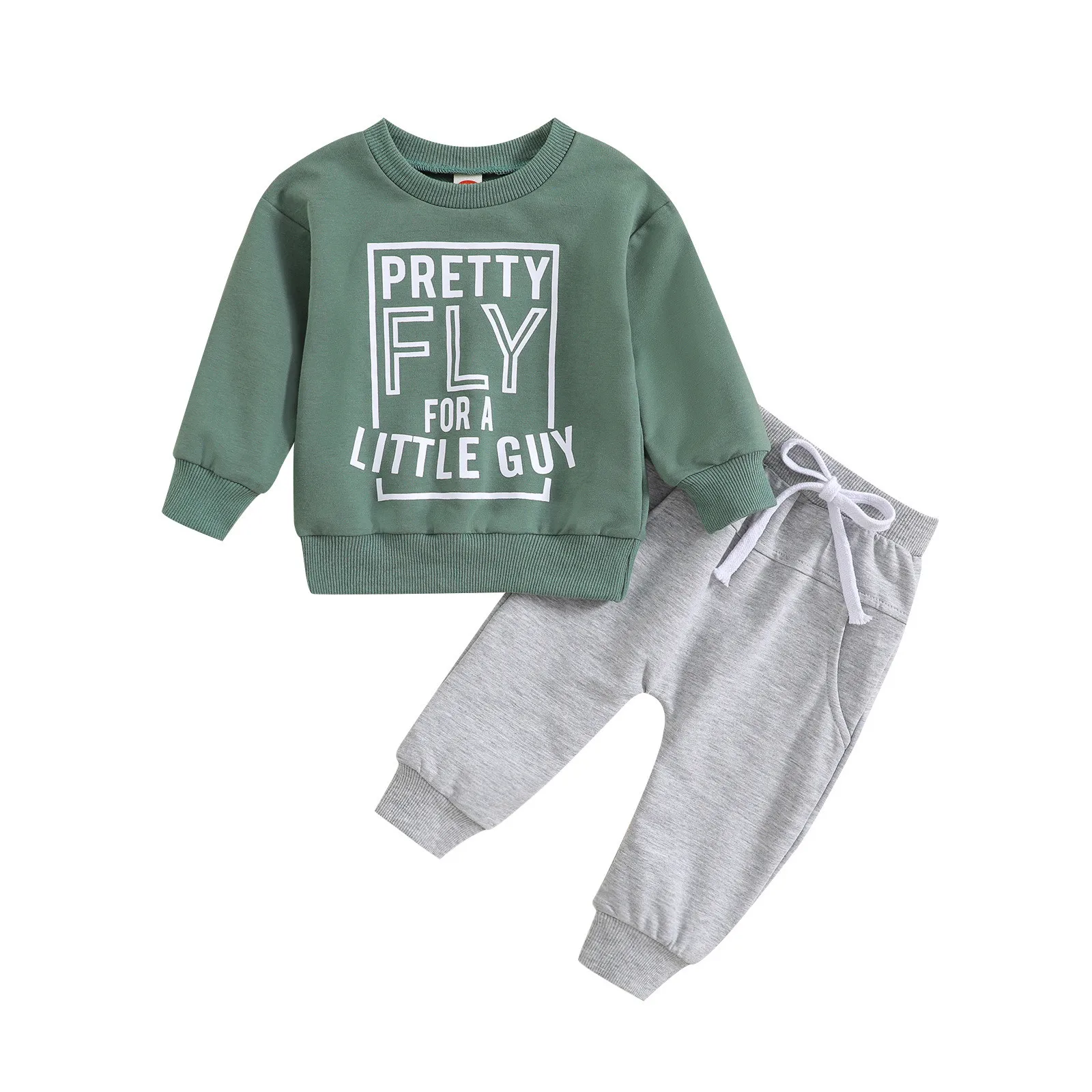 2pcs Autumn Kids Boys Letter Print Clothes Sets Long Sleeve Tops And Pants Outfits For Children Casual Soprts Sets Ropa De NiñO