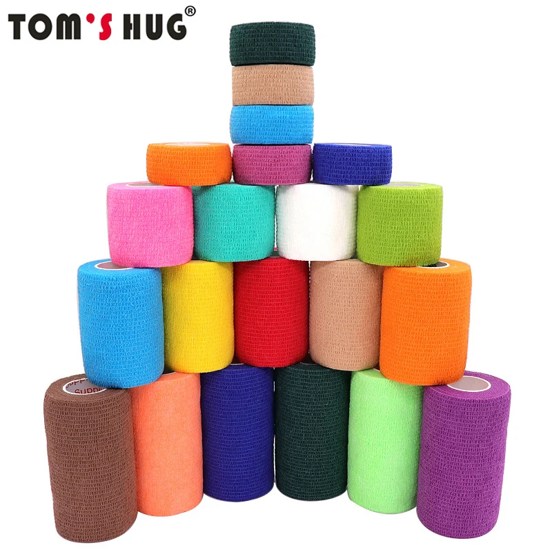 4.8m Colorful Athletic Tape Self Adhesive Elastic Bandage Elastoplast Breathable Knee Finger Ankle Palm Sports Protector Pet