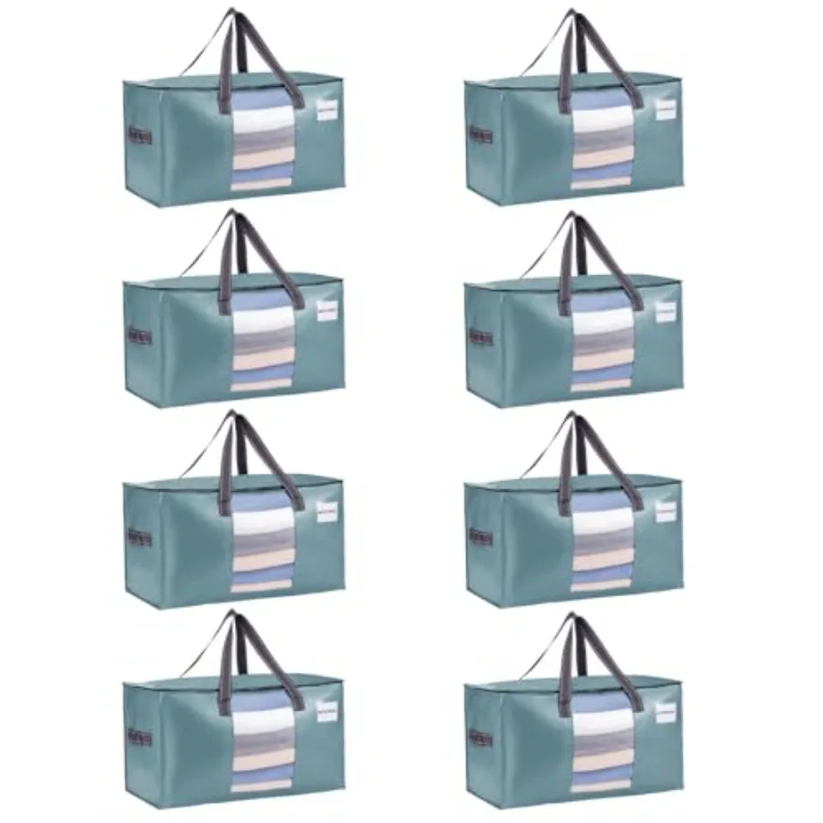 

Heavy Duty Moving Bags Clothes and Comforter Storage Bags with Window College Dorm Essentials Packing Supplies Foldable Boxes A