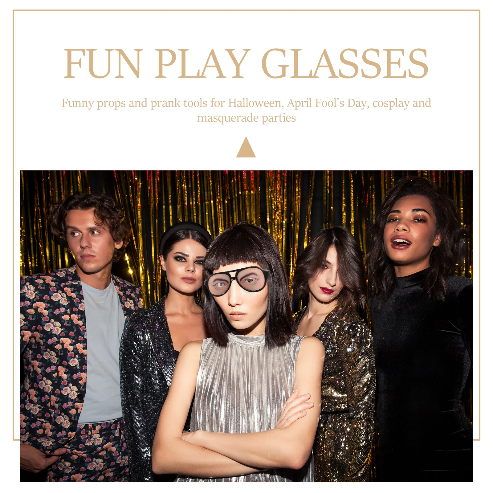 

2 Pcs Funny Glasses Decorative Eyeglasses Cool Female Costume Wear Comedy with Eyes